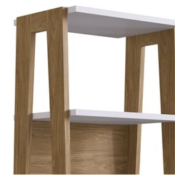Kit Home Offce 2 Peças Escrivaninha 120cm 2 Gavetas e Estante 5 Prateleiras Trend - 8