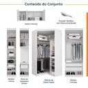 Ver imagem 3 de Guarda Roupa Planejado de Casal 10 Portas 5 Peças e 1 Cabeceira Hera CabeCasa MadeiraOriginals Branco/Algodão