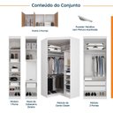Ver imagem 4 de Guarda Roupa Modulado de Casal 10 Portas 5 Peças e 1 Cabeceira Hera CabeCasa MadeiraOriginals Branco/Algodão/Louro