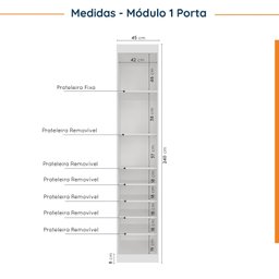 Guarda Roupa Modulado de Casal 10 Portas 5 Peças e 1 Cabeceira Hera CabeCasa MadeiraOriginals - 8 Guarda Roupa Modulado de Casal 10 Portas 5 Peças e 1 Cabeceira Hera CabeCasa MadeiraOriginals - 8