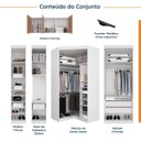 Ver imagem 3 de Guarda Roupa Modulado de Casal 10 Portas 5 Peças e 1 Cabeceira Hera CabeCasa MadeiraOriginals