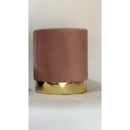PUFF ROSA ESCURO RODAPE DOURADO - 1