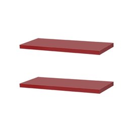 Kit 2 Prateleiras 40 x 20cm Vermelha Suporte Invisível - 1