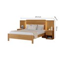 Ver imagem 3 de Cama Casal com Cabeceira e 2 Mesas de Cabeceira 100% MDF Granada Marrom/Freijó