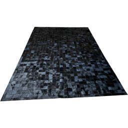 Tapete De Couro Preto Tingido 2,00x3,00 Com Borda - 1