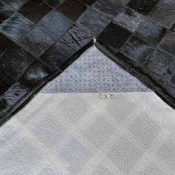 Tapete De Couro Preto Tingido 2,00x3,00 Com Borda - 3