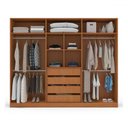 Ver imagem 3 de Guarda-roupa Casal Valência 6 Portas 4 Gavetas Freijó/branco - Politorno