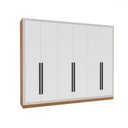 Ver imagem 2 de Guarda-roupa Casal Valência 6 Portas 4 Gavetas Freijó/branco - Politorno