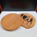 Ver imagem 4 de Jogo 4 Peças para Queijo Home&co com Tabua de Corte Deslizante Bambu Natural