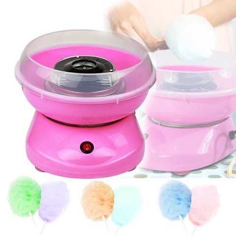 Maquina de Algodão Doce Elétrica Portatil Mini 110v Rosa