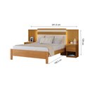 Ver imagem 3 de Cama Casal com Cabeceira e 2 Mesas de Cabeceira 100% MDF Granada Marrom/Freijó/Off White
