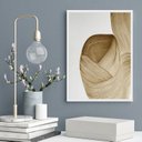 Ver imagem 1 de Quadro Decorativo Abstrato Onda Bege 45x34cm - com Vidro:madeira Branca