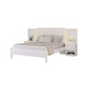 Ver imagem 2 de Cama Casal com Cabeceira e 2 Mesas de Cabeceira 100% MDF Granada Branco