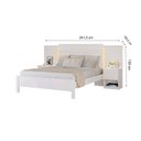 Ver imagem 3 de Cama Casal com Cabeceira e 2 Mesas de Cabeceira 100% MDF Granada Branco