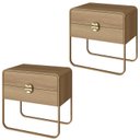 Ver imagem 1 de Kit 02 Mesas de Cabeceira 2g Organica 60 Cm 28062 Hanover Dourado Artesano