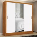 Ver imagem 1 de Guarda-Roupa Casal com Espelhos 3 Portas de Correr e 3 Gavetas 179cm Multimóveis CR35565 Madeirado/