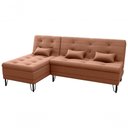 Ver imagem 1 de Sofá Cama com Chaise 3 Lugares 2,00 Mts Nice Matrix Ferrugem