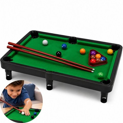 Sinuca Infantil Completa Mesa Bilhar com Pezinho de Mesa Chao Portatil Desmontavel Plastico Veludo T