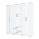 Ver imagem 1 de Guarda Roupa Casal Caju 6 Portas Branco - Henn