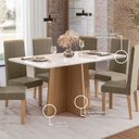 Ver imagem 5 de Mesa para Sala de Jantar 160x90cm Isa Amarelo/Mel/Off White