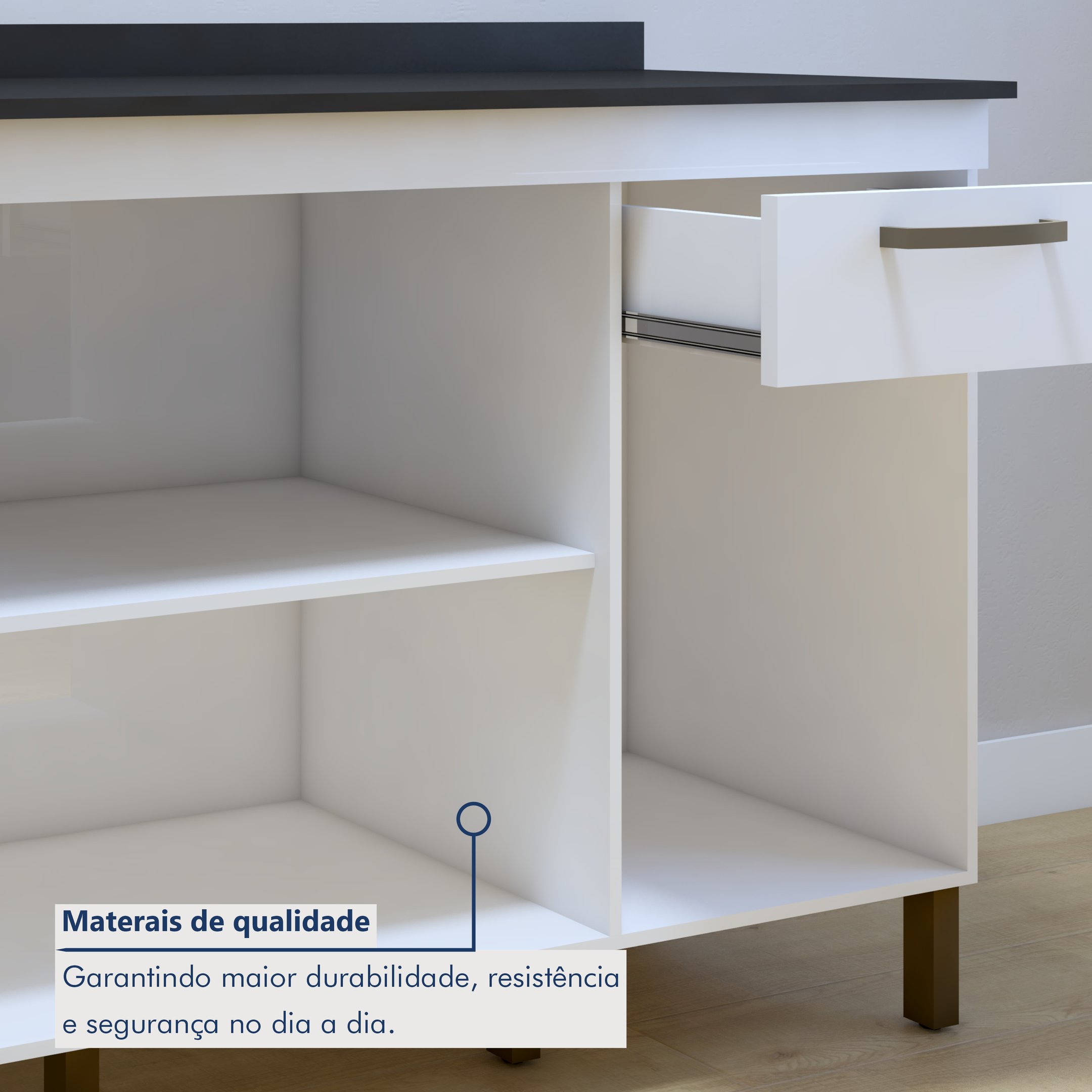 Balcão 120cm 3 Portas 1 Gaveta São Luis - 4
