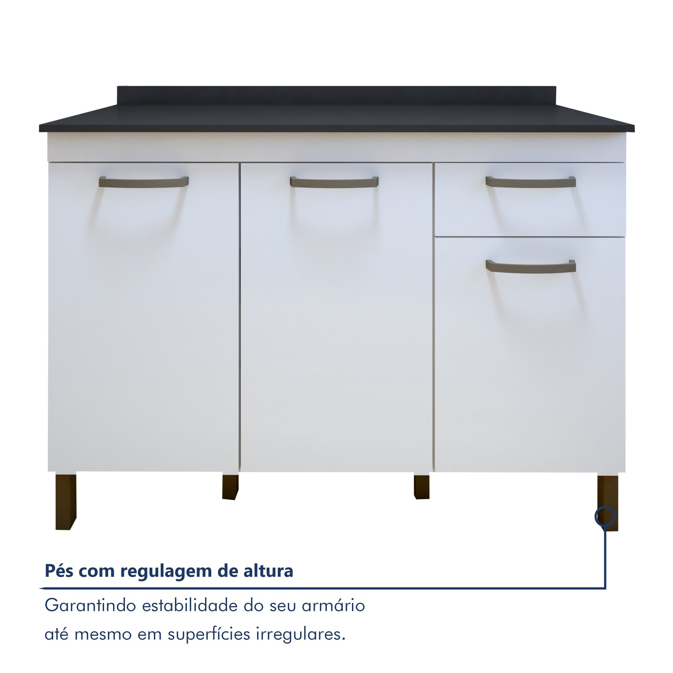 Balcão 120cm 3 Portas 1 Gaveta São Luis - 2
