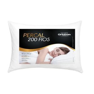 Kit 4 Travesseiros Descanso 200 Fios Algodão Branco Percal