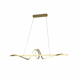 Lustre Pendente 120cm 50w 3 Temperaturas 3000/4000/6000k Bivolt Dourado Lumier