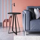 Ver imagem 1 de Mesa Lateral Redonda Industrial Complementos Preto