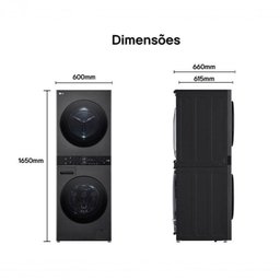Lava e Seca Torre Washtower 14 Kg Black Inox 220v - 14 Lava e Seca Torre Washtower 14 Kg Black Inox 220v - 14