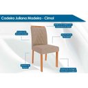 Ver imagem 3 de Conjunto: Mesa de Cozinha Ágata Tampo Madeirado C/ Vidro 130x80cm e 4 Cadeiras Juliana Madeirado/