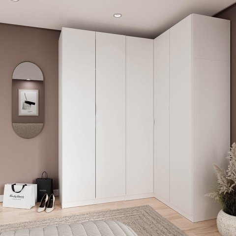 Guarda Roupa Modulado de Canto 5 portas 3 Peças Hera CabeCasa MadeiraOriginals