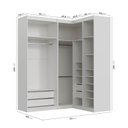 Ver imagem 5 de Guarda Roupa Planejado de Canto 5 Portas 3 Peças Hera CabeCasa MadeiraOriginals Branco/Algodão