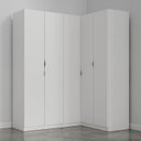 Ver imagem 6 de Guarda Roupa Planejado de Canto 5 Portas 3 Peças Hera CabeCasa MadeiraOriginals Branco/Algodão