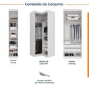Ver imagem 3 de Guarda Roupa Planejado de Canto 5 Portas 3 Peças Hera CabeCasa MadeiraOriginals Branco/Algodão/Louro