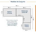 Ver imagem 4 de Guarda Roupa Modulado de Canto 5 portas 3 Peças Hera CabeCasa MadeiraOriginals