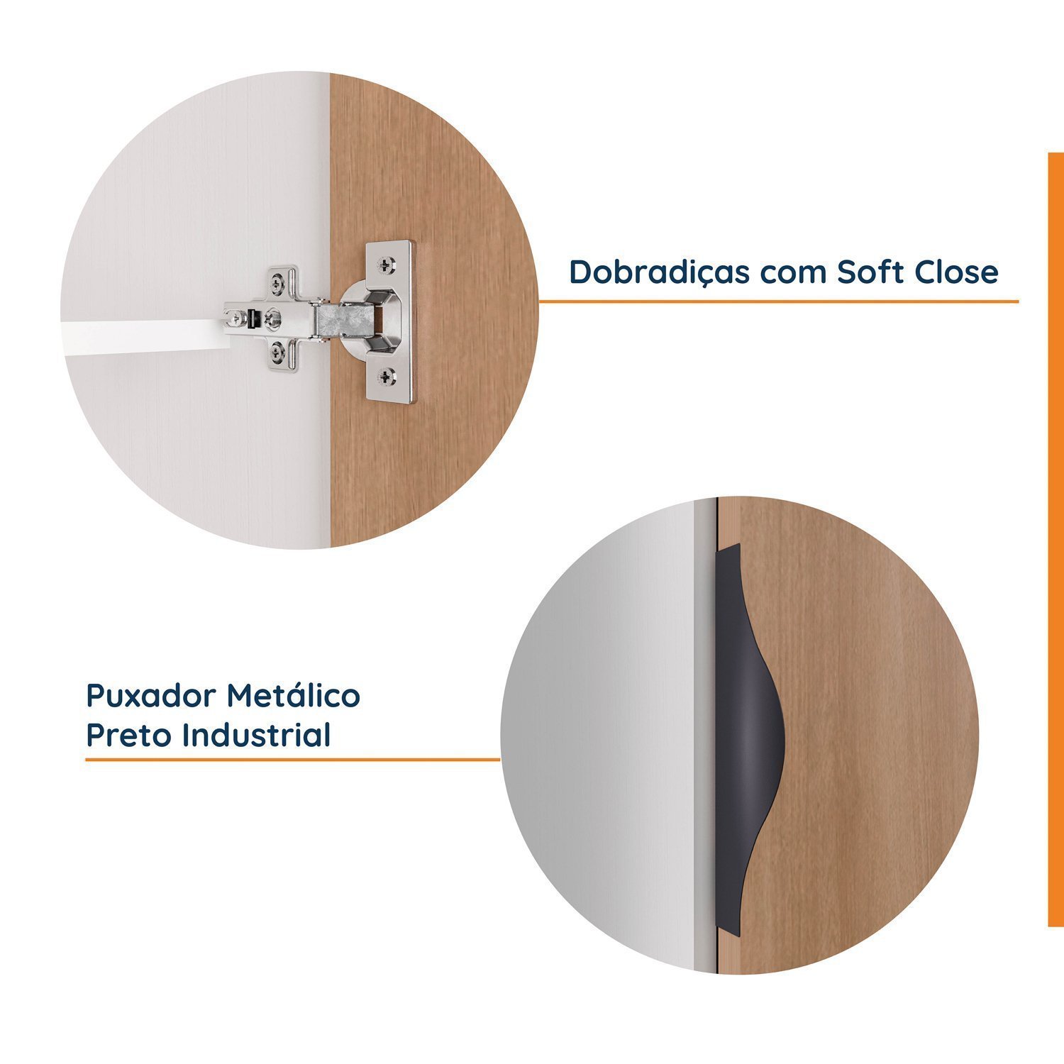 Guarda Roupa Modulado de Canto 5 portas 3 Peças Hera CabeCasa MadeiraMadeira - 14