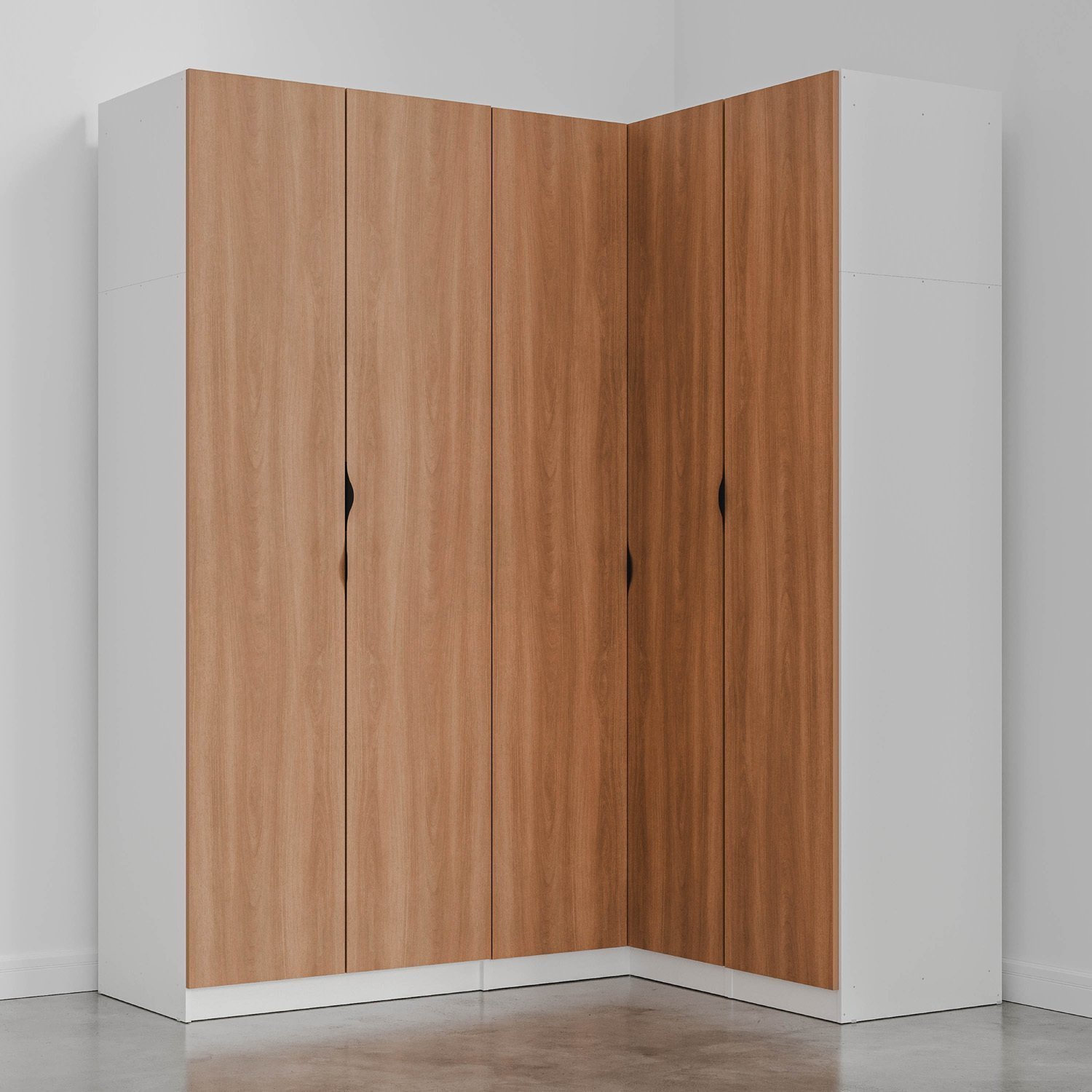 Guarda Roupa Modulado de Canto 5 portas 3 Peças Hera CabeCasa MadeiraMadeira - 6