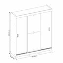 Ver imagem 3 de Guarda Roupa Casal 2 Espelhos 3 Portas de Correr 4 Gavetas Versa Laranja/Freijó Trend/Off White