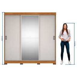 Guarda Roupa Casal 2 Espelhos 3 Portas de Correr 4 Gavetas - 5