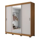 Ver imagem 2 de Guarda Roupa Casal 2 Espelhos 3 Portas de Correr 4 Gavetas Versa Laranja/Freijó Trend/Off White