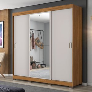 Guarda Roupa Casal 2 Espelhos 3 Portas de Correr 4 Gavetas