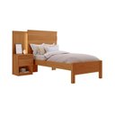 Ver imagem 2 de Cama Solteiro com Cabeceira e Mesa de Cabeceira 100% MDF Granada Marrom/Freijó