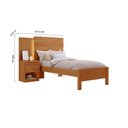 Ver imagem 3 de Cama Solteiro com Cabeceira e Mesa de Cabeceira 100% MDF Granada Marrom/Freijó