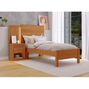 Ver imagem 1 de Cama Solteiro com Cabeceira e Mesa de Cabeceira 100% MDF Granada Marrom/Freijó