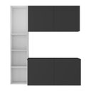 Ver imagem 6 de Armário de Cozinha Compacta com Balcão Linea Fit 4 Portas Multimóveis Mp2218 Branco/preto