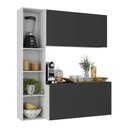 Ver imagem 2 de Armário de Cozinha Compacta com Balcão Linea Fit 4 Portas Multimóveis Mp2218 Branco/preto