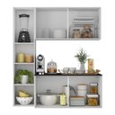 Ver imagem 5 de Armário de Cozinha Compacta com Balcão Linea Fit 4 Portas Multimóveis Mp2218 Branco/preto