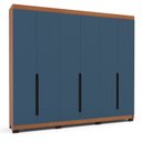 Ver imagem 2 de Guarda-Roupa Casal 6 Portas de Bater Madrid Azul/Freijó