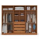 Ver imagem 5 de Guarda-Roupa Casal 6 Portas de Bater Madrid Azul/Freijó